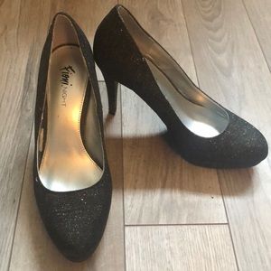 Shimmering black heels